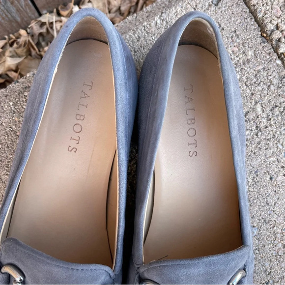 TALBOTS Women’s Gray Soft Leather Loafer Flat Slip On Mule with Tassel Size 7 - Picture 5 of 11